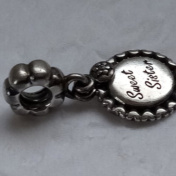 Authentic Pandora Sweet Sister Dangle Charm 925 ALE 791126cz - Picture 3 of 4